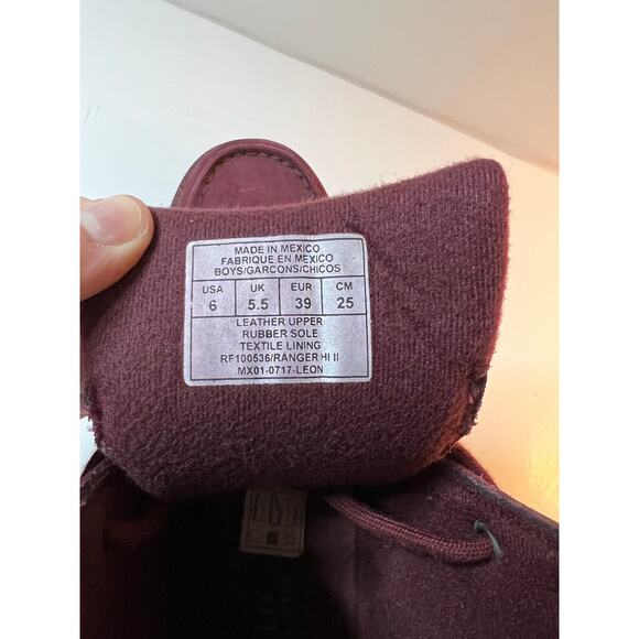 Polo Ralph Lauren Suede Ankle Boots Burgundy - Men's Size 6 - Picture 5 of 6